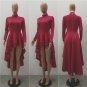 Fashion Layered Ruffles Evening Party Long Dress Fashion Zipper Back Women\'s Long Sleeve Turtleneck