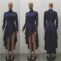 Fashion Layered Ruffles Evening Party Long Dress Fashion Zipper Back Women\'s Long Sleeve Turtleneck