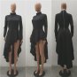 Fashion Layered Ruffles Evening Party Long Dress Fashion Zipper Back Women\'s Long Sleeve Turtleneck