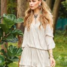 Summer Dress Women Deep V Neck Sexy Dress Female Backless Sleeveless Ruffles Sexy Dress Bohemia Laye