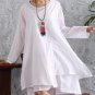comfortable pure cotton dress long sleeve vestidos double layer frog dress 4 colors