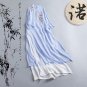 Stand Collar Three Quarter Beauty Floral Embroidery Women Dresses Two Layer Plus Size Robe Long Dres
