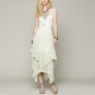 Elegant Lace Flounce Layer Long Dress Women 2017 See Through Mesh Sexy Dress Female Irregular Hem Ba