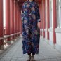 Dress Button-Up Mandarin Collar Long Sleeve Double Layer Side Pockets