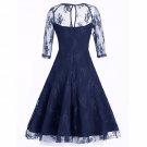 Women New Vintage Lace Formal Patchwork Wedding Cocktail Party Retro Swing Dress