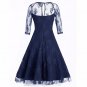 Women New Vintage Lace Formal Patchwork Wedding Cocktail Party Retro Swing Dress