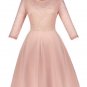 Round Neck Lace Patchwork Women\'s A-Line Dress