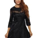 Black Lace A-Line Mesh Women\'s Day Dress