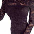 Black Floral Lace Overlay Boat Neck Mini Dress