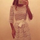 White Net Lace Cocktail Mini Dress