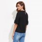 Choker Neck Black Tops Sexy Cut Front Tunic Blouse 2017 Women Ruffle Elegant Summer Tops Layered Flu