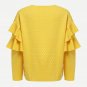 Layered Ruffle Sleeve Blouses Women Yellow Polka Dot Embossed Cute Tops 2017 New Fashion Spring Casu