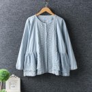 spring Lolita layer lace lacing embroidery Single-breasted cotton doll shirt top