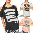 Women\'s Short Sleeve Off Shoulder Shirt Casual Blouse Loose Tops T-Shirt