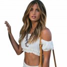 High Quality of Women Fashion Women Blusas Sexy Boat Neck Strapless Shirt Tops Blouse Clothes White 