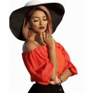 Sexy Off Shoulder Blouse Fashion Women Short Sleeve Crop Tops Casual Red Blouse Shirt blusa manga co