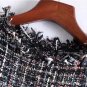 2 In 1 Babydoll Patchwork Plaid Blouse Autumn Round Neck Short Sleeve Cute Blouse 2017 Women\'s Casu