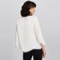 White Contrast Lace Sheer Blouse Solid Round Neck Top 2018 Spring Women Office Ladies Chiffon Blouse