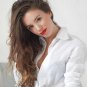White Deep-Plunge Neck Curved Hem Blouse Ladies Lapel Collar Long Sleeve Basic Blouse 2017 Autumn Wo