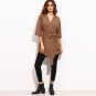 Khaki Belted Kimono V-Neck Three Quarter Length Sleeve Kimono 2018 Spring Office Lady Elegant Women 