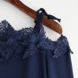 Mesh Panel Crochet Embroidery Asymmetric Cold Shoulder Plain Blouse 2017 Fashion Round Neck Long Sle