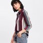 Vertical Striped Curved Hem Shirt Elegant Long Sleeve Autumn Blouse With Button Women Casual OL Styl