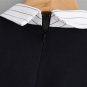 Zip Back Striped 2 In 1 Blouse Women Contrast Collar Long Sleeve Tunic Blouse With Button, Zipper 20