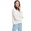 Frilled Neck Scallop Hem Applique Embroidered Boho Blouse Women Long Sleeve Elegant Top 2017 Vintage