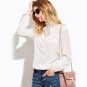 Women Fall Tops New Women Shirts Blouses European Style Elegant Blouse Contrast Lace Crochet Trim Bl