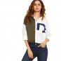 Female Color Block Lapel with Pocket Long Sleeve Tops Women Patchwork Shirt Business Wear Blouse