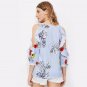 Floral Striped Ruffle Sweet Blouse Cold Shoulder Jungle Print Cute Elegant Women Summer Tops Sexy C