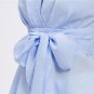 Blue V Neck Cutout Back Bow Front Peplum Blouse Women Sleeveless Surplice Wrap Sexy Top With Belt Fa