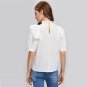 White Eyelet Embroidered Frill Trim Puff Sleeve Women Blouses Shirt 2017 Autumn Elegant With Ruffle 