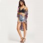 Multicolor Geometric Kimono One-Size Loose Kimono 2018 Summer Women Vacation Long Kimono