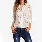 Office Ladies White Lapel Long Sleeve Buttons Front Sheer Tops Fashion Women Tops 2016 Newest Blouse