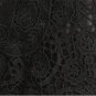 Long Sleeve Peplum Blouse Black Stand Collar Lace Panel See Through Ruffle Hem Top Women Sheer Elega