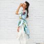 Tropical Hi-Lo Blouse Ruffle Tie Back Tops 2017 Women Random Print Elegant Summer Tops New Cute Casu