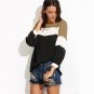 Patchwork Chiffon Blouse Color Block Lantern Sleeve Tops 2017 Autumn Tunic Women Tops New Elegant Ca