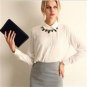 Women Chiffon Shirt Spring Summer Womens New Long-sleeve Chiffon Shirt Blouse Large Size Loose Offic