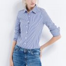LEQMAO brand 2018 spring and summer big size office lady shirt tops full sleeve striped solid fashio