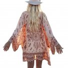 Women\'s Spring Summer Boho Print Loose Long Chiffon Cover Up Kimono Cardigan