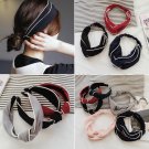 Women\'s Satin elastic cross headband geranium European and American hair accessories