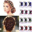 Haimeikang 6 Pcs/Lot Hair Accessory Hair Clip For Girls Artificial Rhinestone Butterfly Shape Mini H