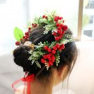 Bride Flower Wreath Crown Headdress Wedding Garlands Headdress Girl Hair Band Artificial Fruit Wreat