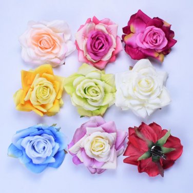 New 12cm Rose Flower Hair Clips Beach Bohemia Hairpin DIY Headdress Artificial Flowers Hair Accessor