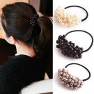 3PCS Fashion Artificial Pearls Beads Rubber Hairbands Girls Hair Accessories Scrunchie Ponytail Hold