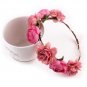 2017 New Handmade Woman Girls Artificial Flower Headband Party Wedding Fabric Flower Wreath Hair tur