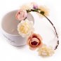 2017 New Handmade Woman Girls Artificial Flower Headband Party Wedding Fabric Flower Wreath Hair tur