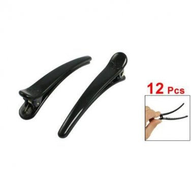 Hot New 12 Pcs Practical  Black Plastic Prong Alligator Teeth Bows Hair Clips