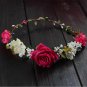 Wreath Girl Head Flower Crown Bridal Hair Accessories Artificial Flower Head Wreath For Hair Wedding